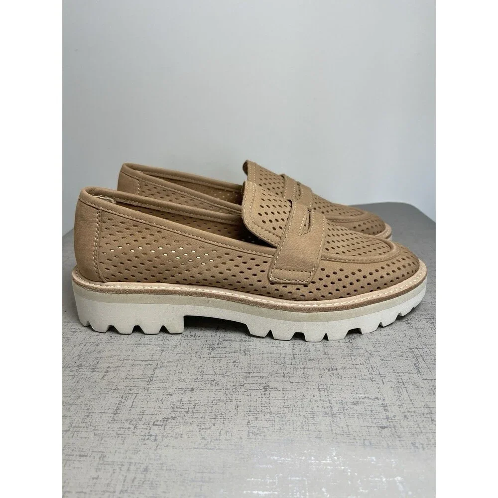 Dolce Malila Chunky Lug Sole Platform‎ Loafers Tan 8.5 Comfort Preppy Shoes